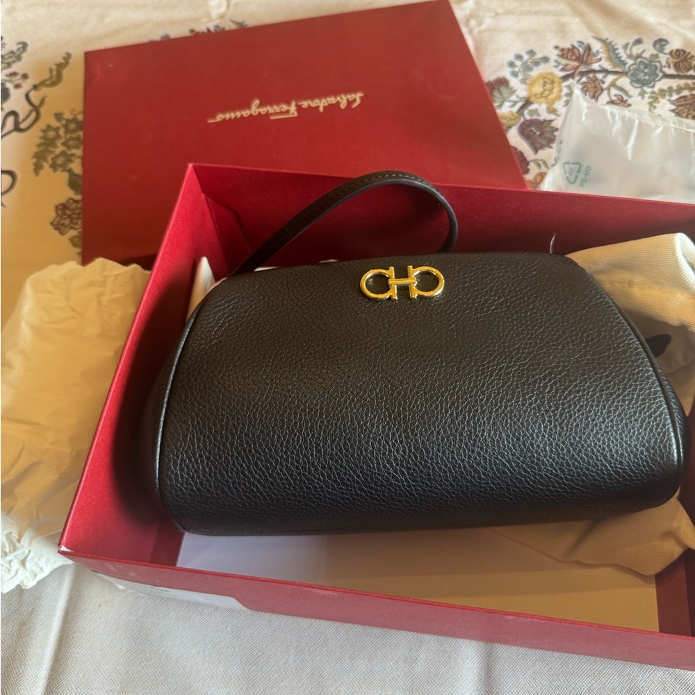 NWT Salvatore Ferragamo Gancini mini crossbody with Gold Hardware